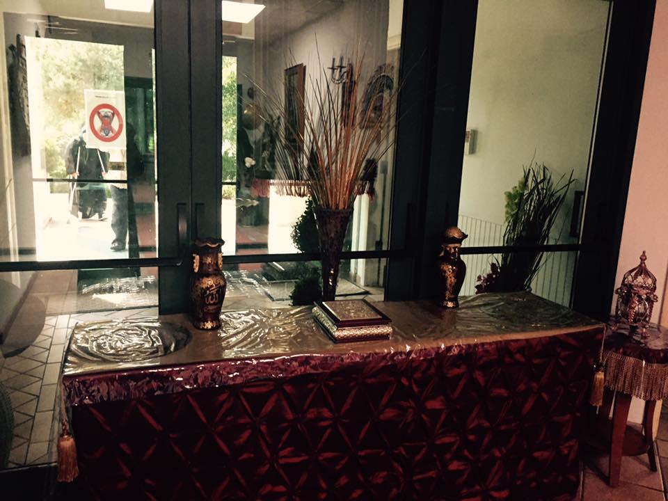 Community gathering space at Aurora Masjid